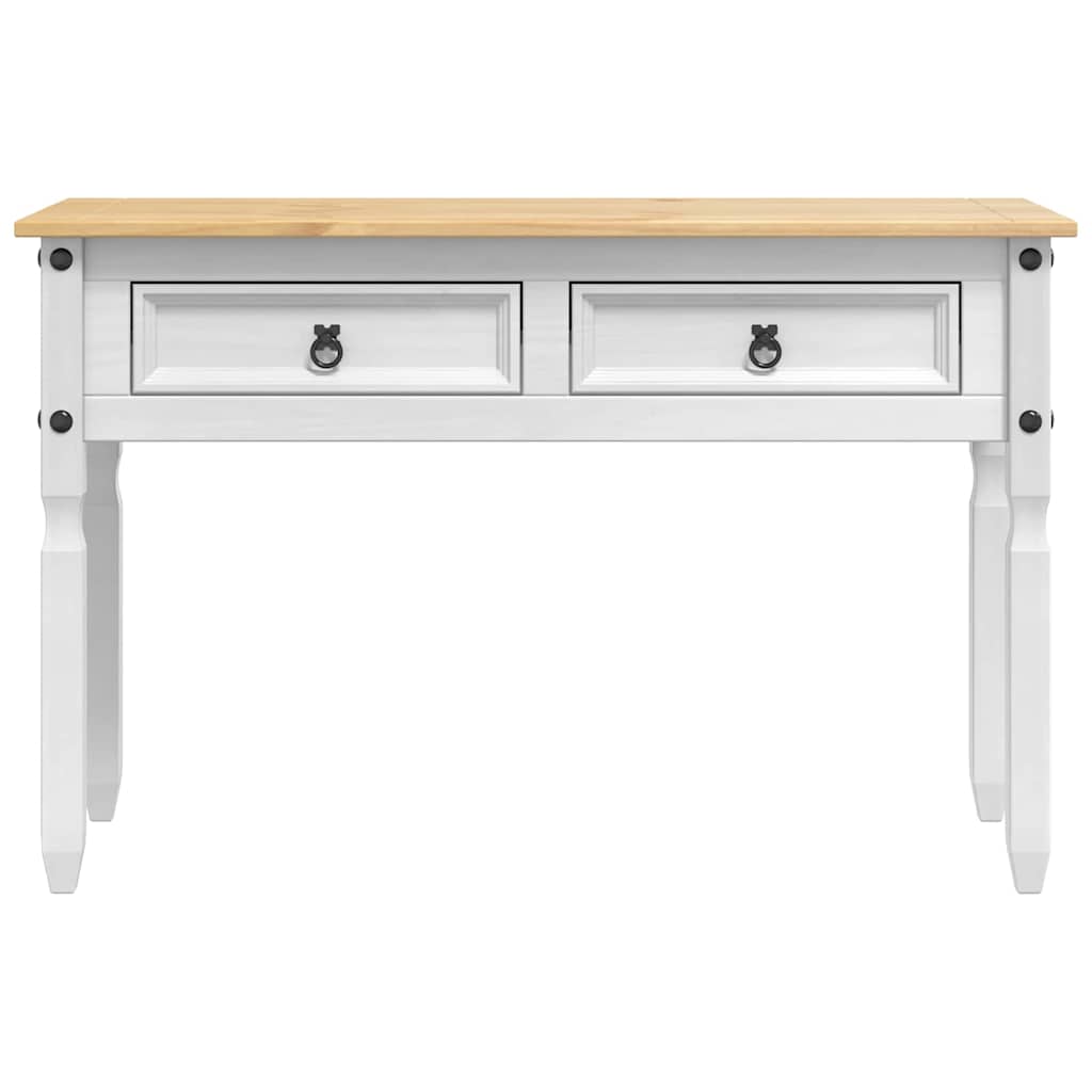 vidaXL End Table Corona White 115 x 46 x 73 cm Solid Pine Wood