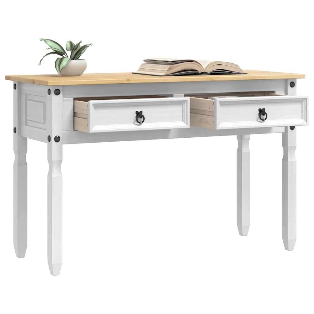 vidaXL End Table Corona White 115 x 46 x 73 cm Solid Pine Wood