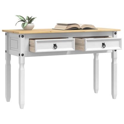 vidaXL End Table Corona White 115 x 46 x 73 cm Solid Pine Wood