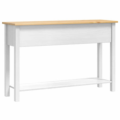 vidaXL End Table Corona White 114 x 34.5 x 73 cm Solid Pine Wood
