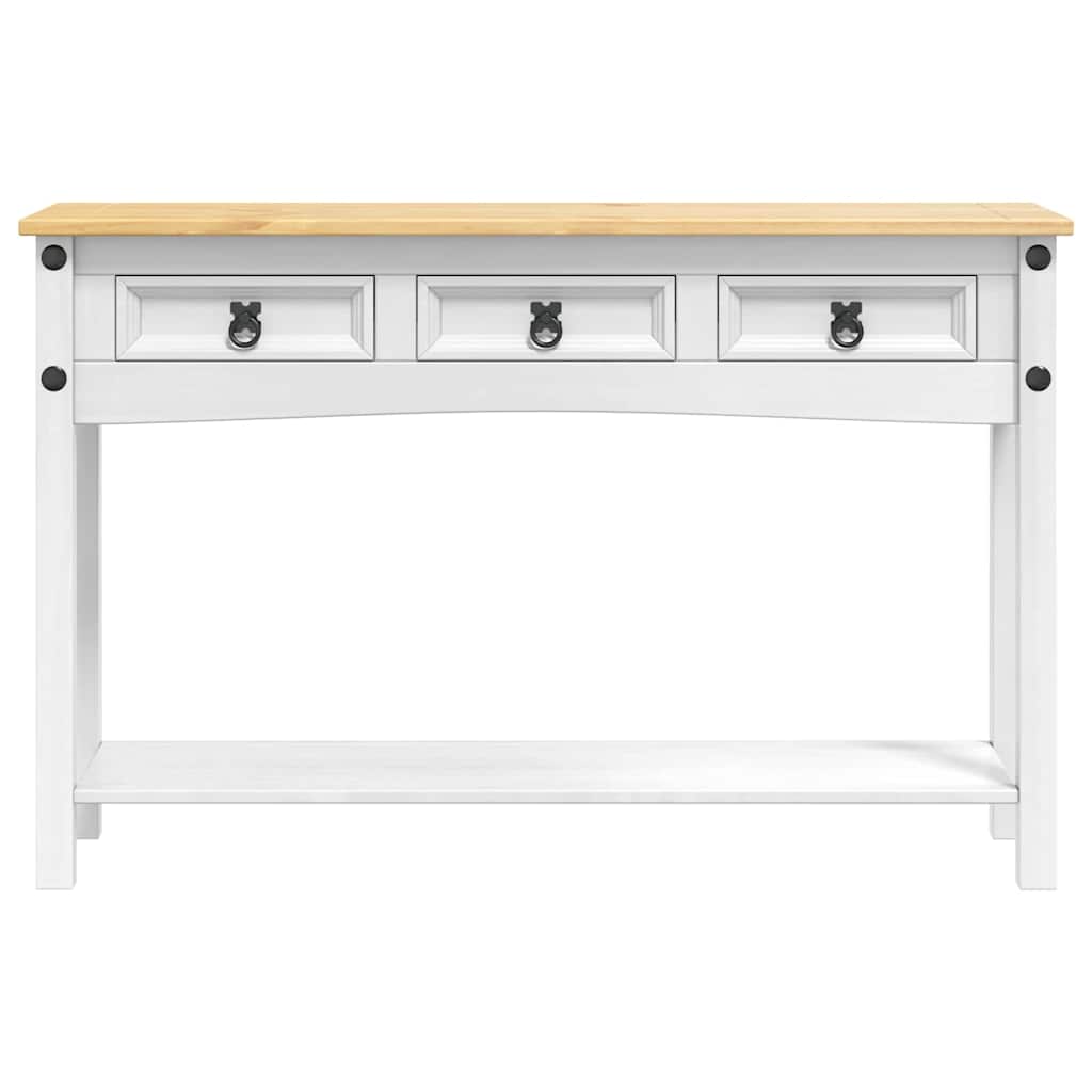 vidaXL End Table Corona White 114 x 34.5 x 73 cm Solid Pine Wood
