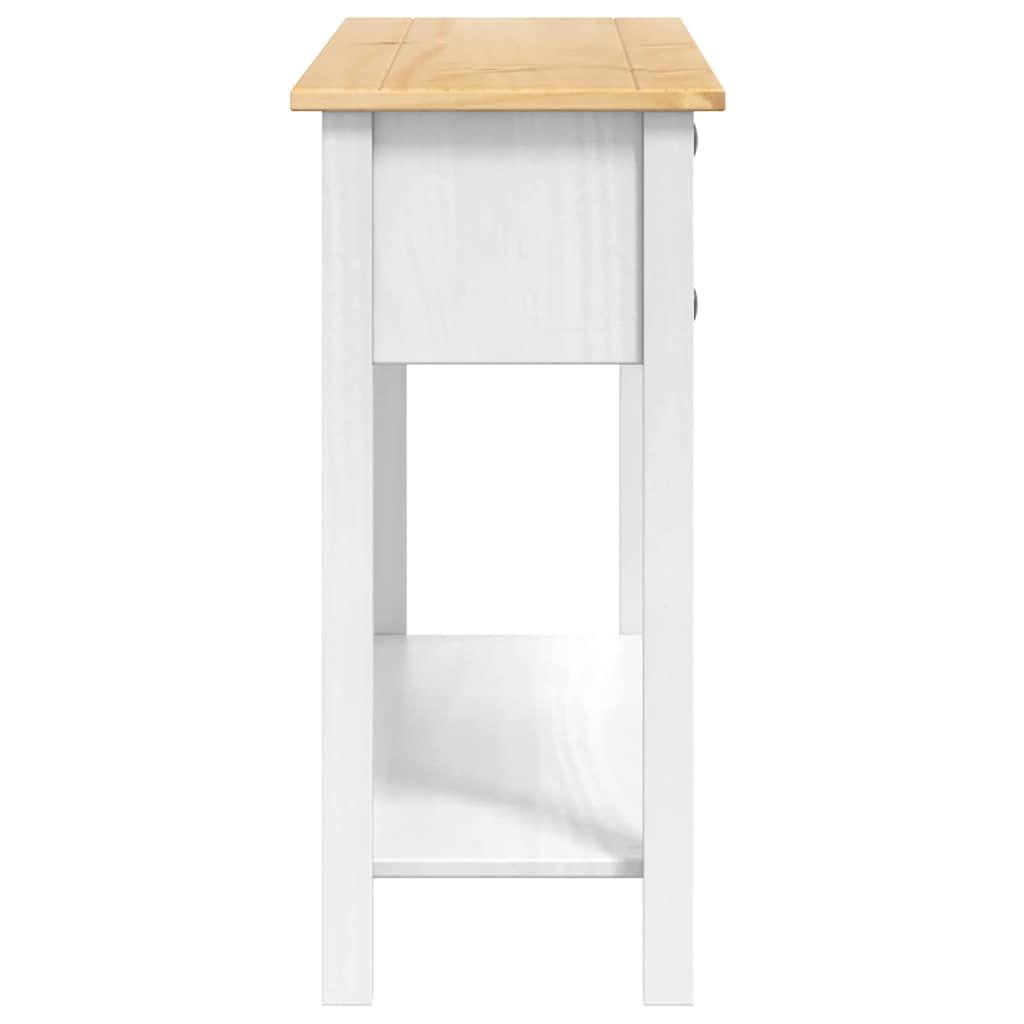vidaXL End Table Corona White 114 x 34.5 x 73 cm Solid Pine Wood