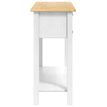 vidaXL End Table Corona White 114 x 34.5 x 73 cm Solid Pine Wood