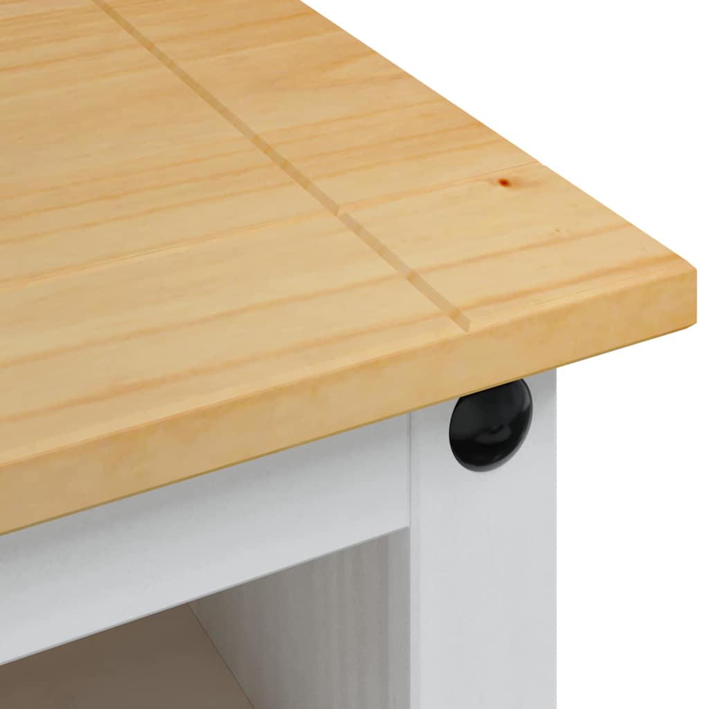 vidaXL TV Cabinet Corona White 100 x 40 x 52 cm Solid Pine Wood