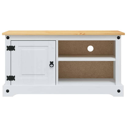 vidaXL TV Cabinet Corona White 100 x 40 x 52 cm Solid Pine Wood