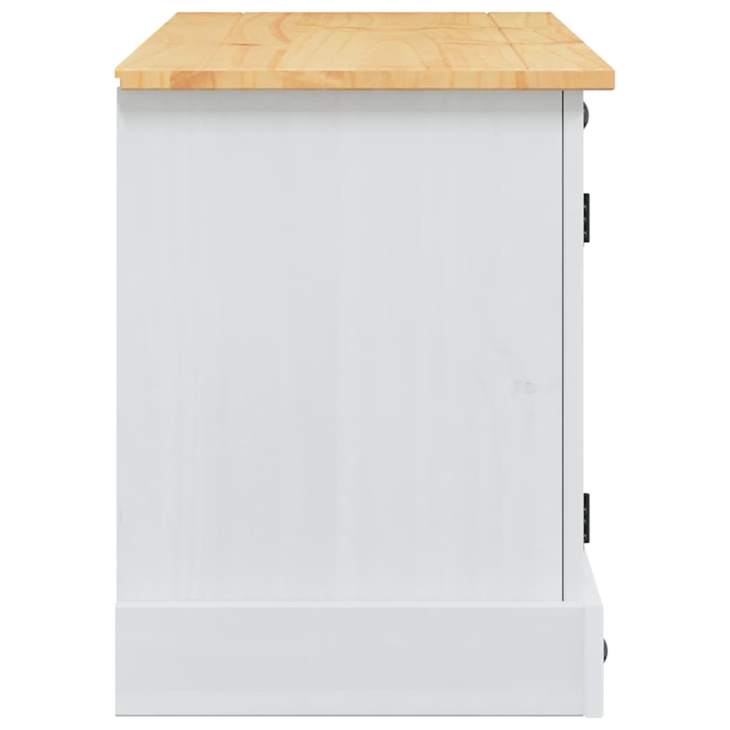 vidaXL TV Cabinet Corona White 100 x 40 x 52 cm Solid Pine Wood