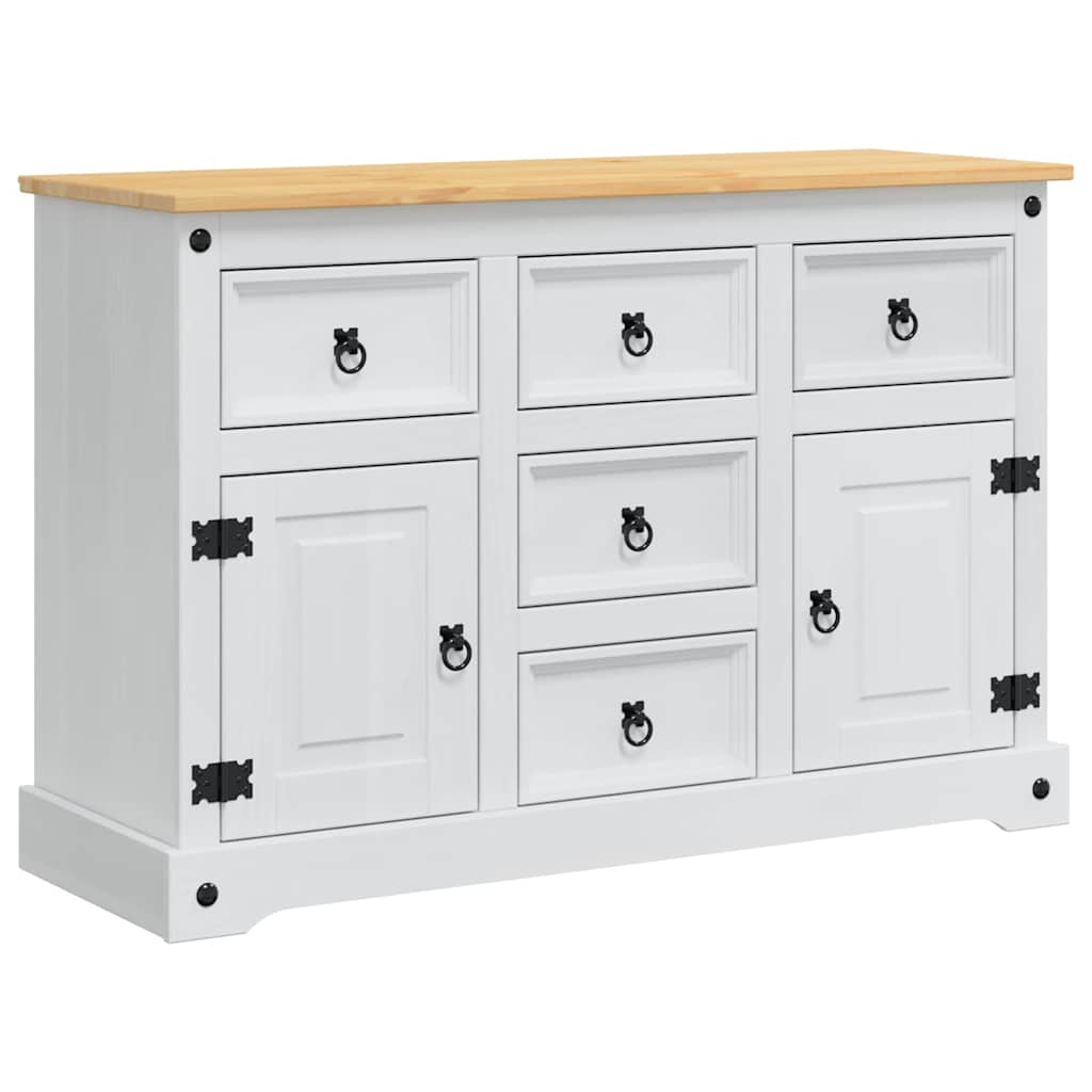 vidaXL Storage Chests Corona White 112 x 40 x 75 cm Solid Pine Wood