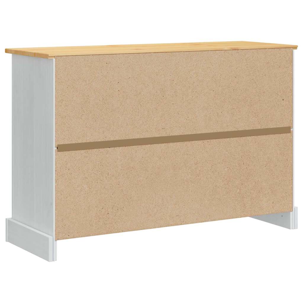 vidaXL Storage Chests Corona White 112 x 40 x 75 cm Solid Pine Wood