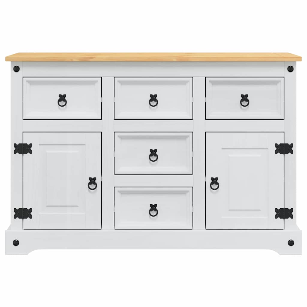 vidaXL Storage Chests Corona White 112 x 40 x 75 cm Solid Pine Wood
