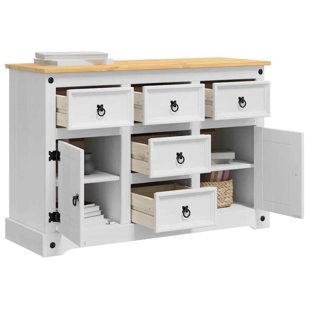 vidaXL Storage Chests Corona White 112 x 40 x 75 cm Solid Pine Wood