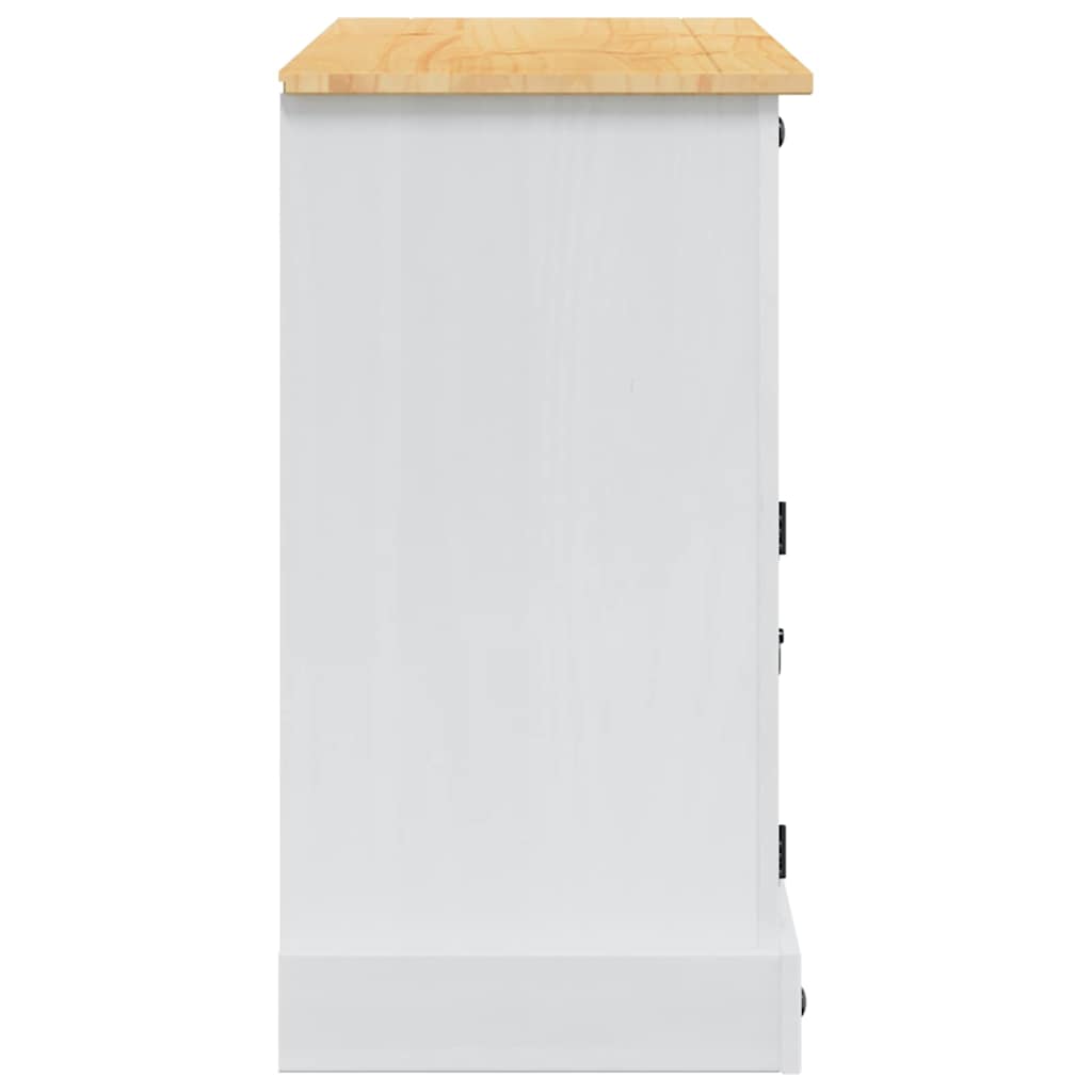 vidaXL Storage Chests Corona White 112 x 40 x 75 cm Solid Pine Wood