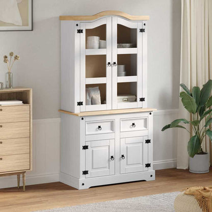 vidaXL Sideboard Corona White 100 x 48.5 x 179 cm Solid Pine Wood