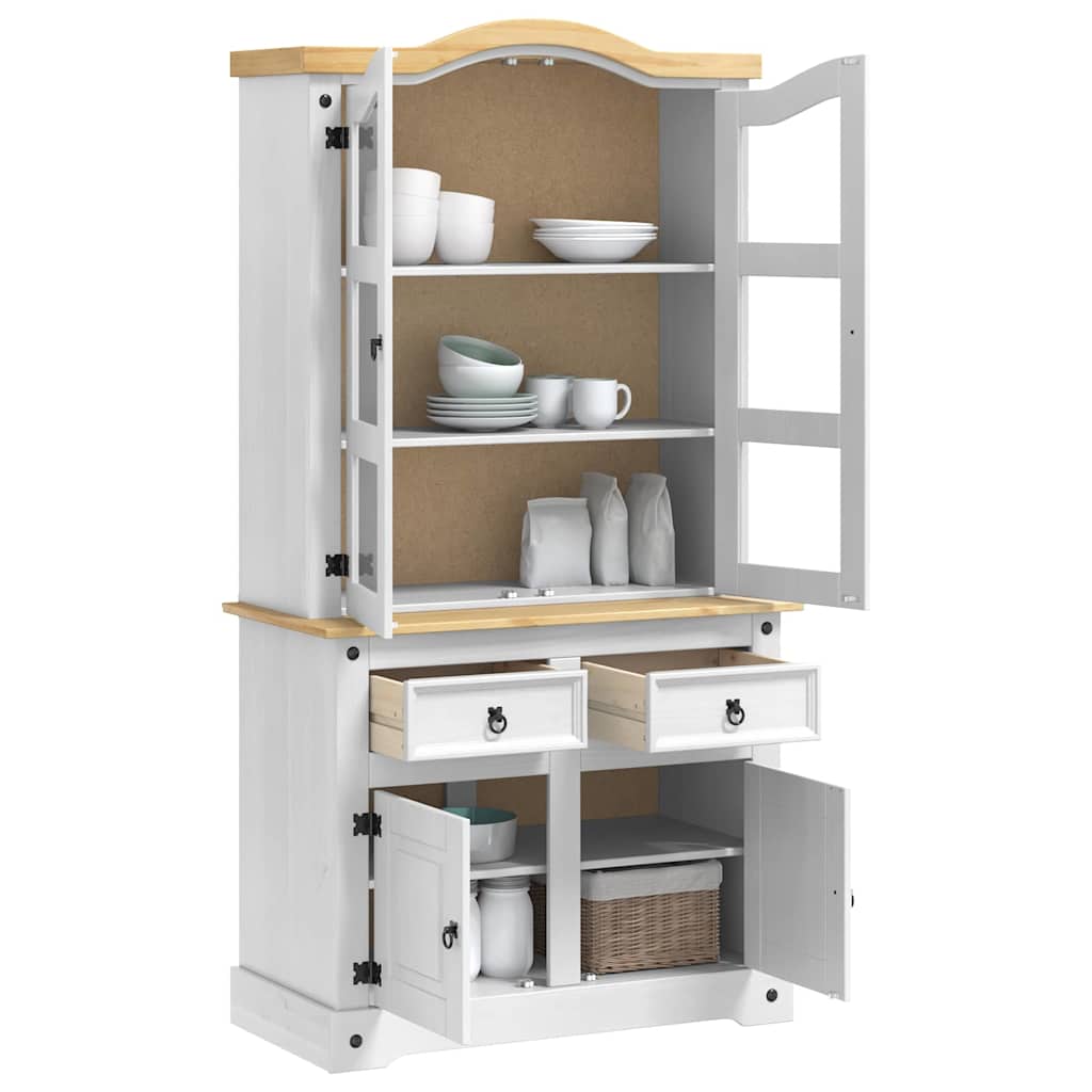 vidaXL Sideboard Corona White 100 x 48.5 x 179 cm Solid Pine Wood