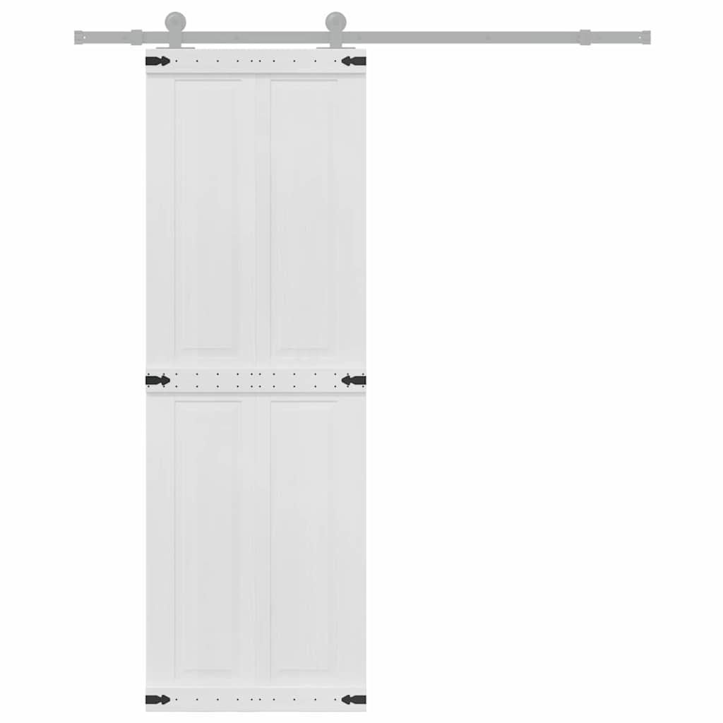 vidaXL Barn Door Corona White 70 x 210 cm Solid Pine Wood