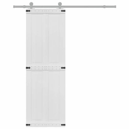 vidaXL Barn Door Corona White 70 x 210 cm Solid Pine Wood
