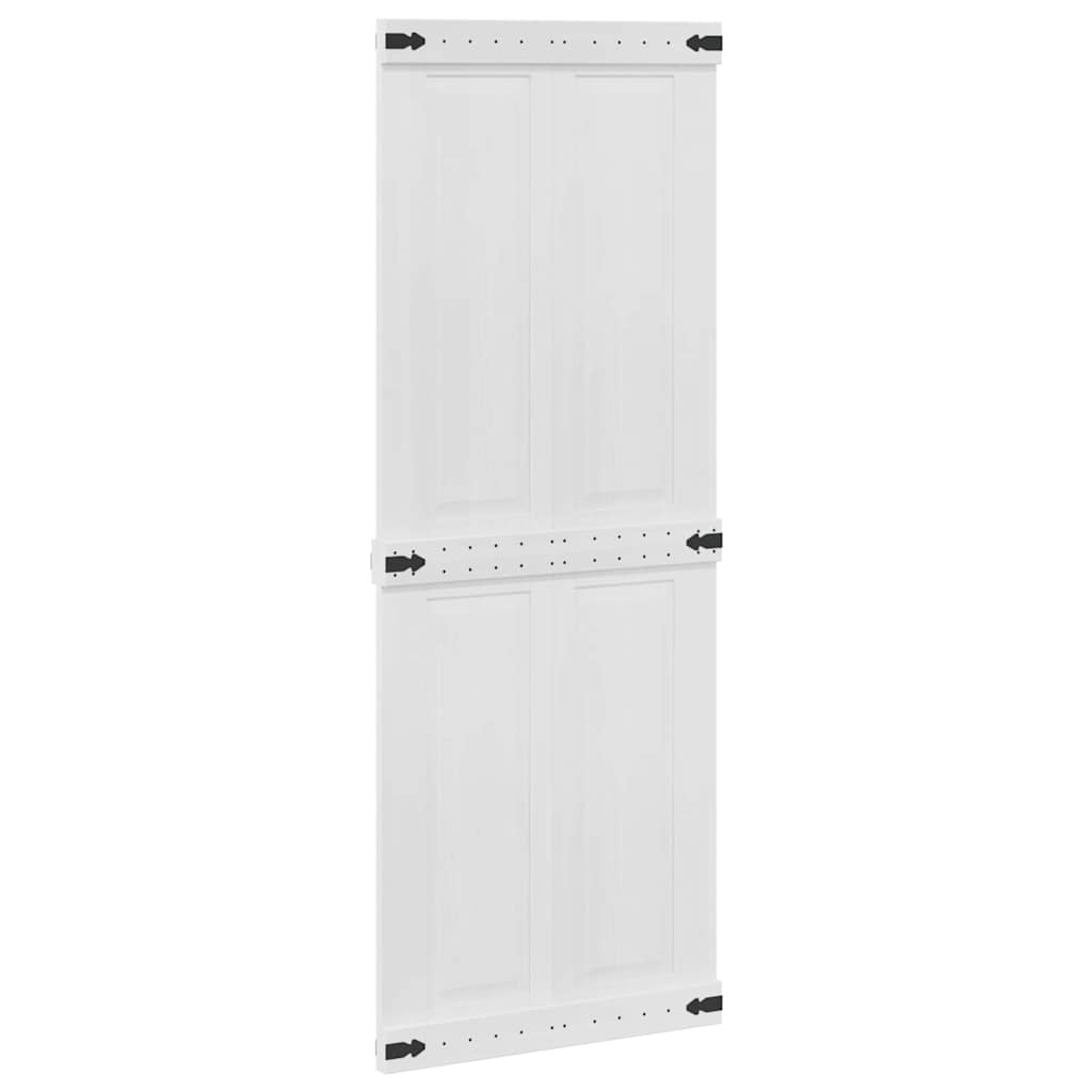 vidaXL Barn Door Corona White 80 x 210 cm Solid Pine Wood