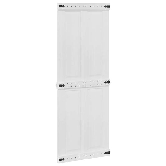 vidaXL Barn Door Corona White 80 x 210 cm Solid Pine Wood