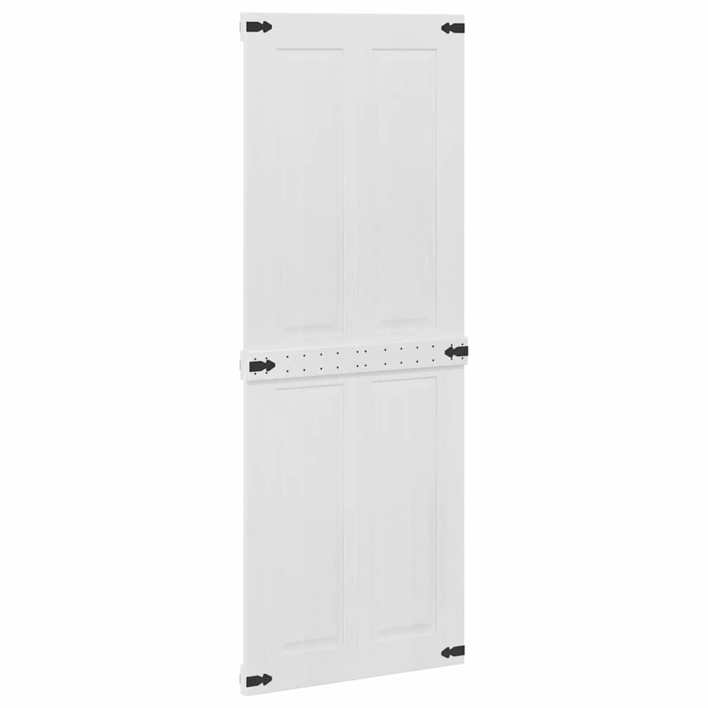 vidaXL Barn Door Corona White 80 x 210 cm Solid Pine Wood