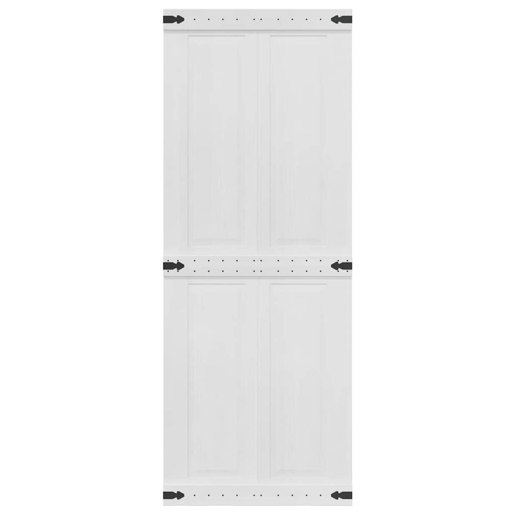 vidaXL Barn Door Corona White 80 x 210 cm Solid Pine Wood