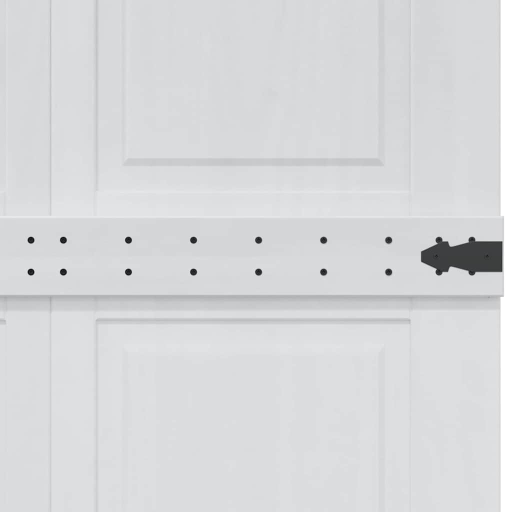 vidaXL Barn Door Corona White 90 x 210 cm Solid Pine Wood