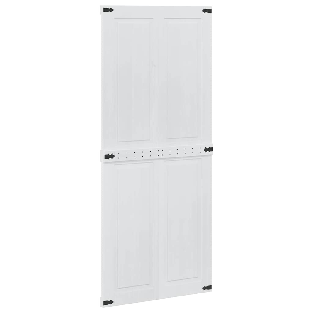 vidaXL Barn Door Corona White 90 x 210 cm Solid Pine Wood