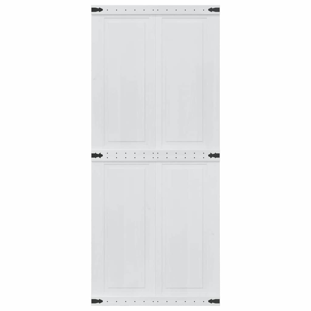 vidaXL Barn Door Corona White 90 x 210 cm Solid Pine Wood