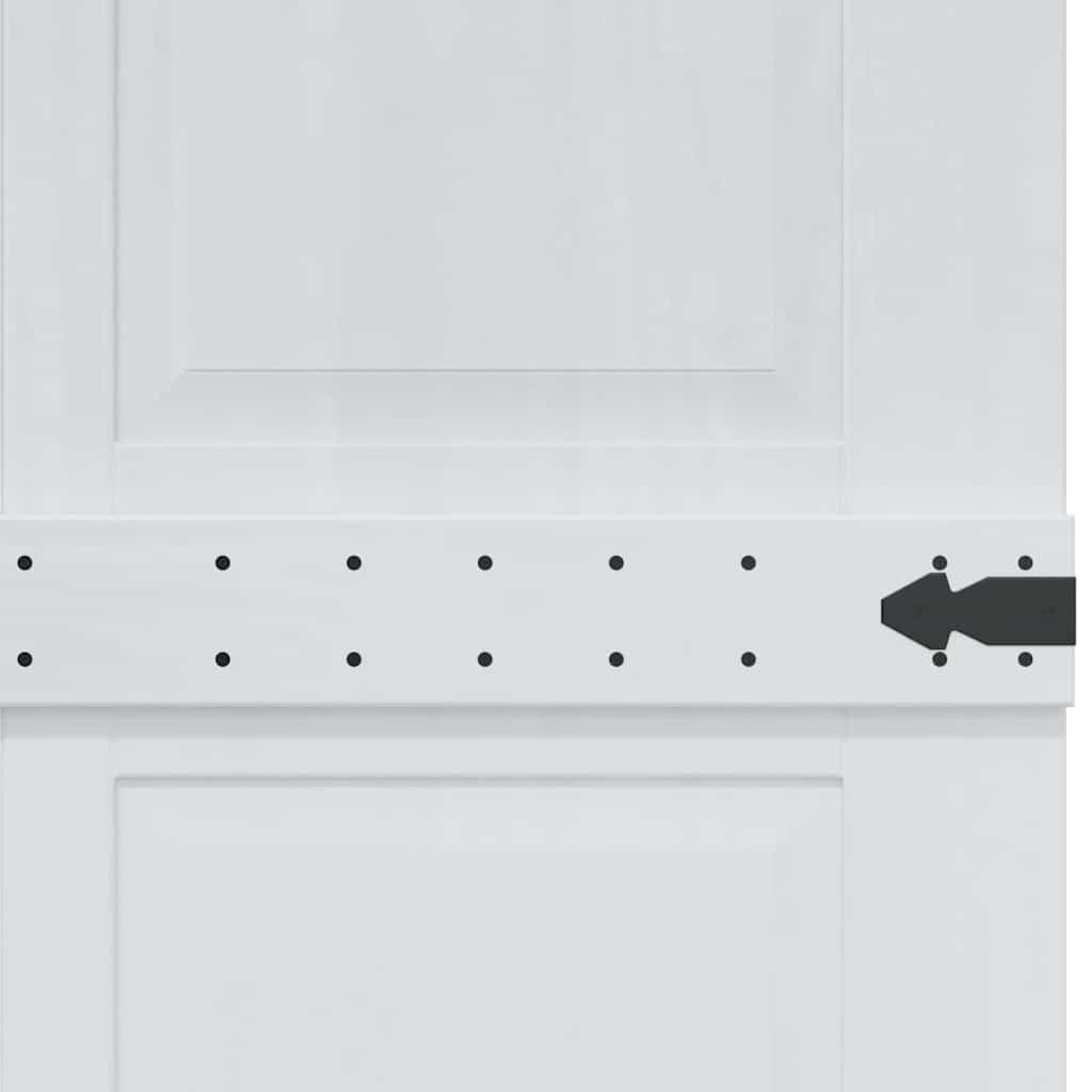 vidaXL Barn Door Corona White 100 x 210 cm Solid Pine Wood