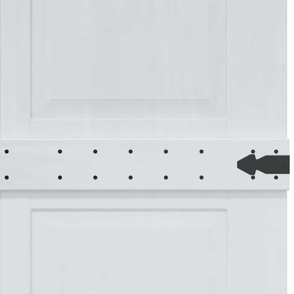 vidaXL Barn Door Corona White 100 x 210 cm Solid Pine Wood