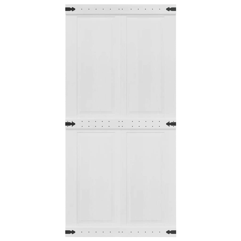 vidaXL Barn Door Corona White 100 x 210 cm Solid Pine Wood