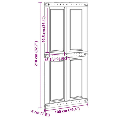 vidaXL Barn Door Corona White 100 x 210 cm Solid Pine Wood