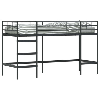 vidaXL Kids'Loft Bed Frame Plain Black 75 x 190 cm Steel