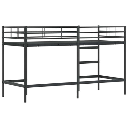 vidaXL Kids'Loft Bed Frame Plain Black 75 x 190 cm Steel