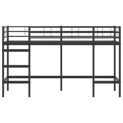 vidaXL Kids'Loft Bed Frame Plain Black 75 x 190 cm Steel
