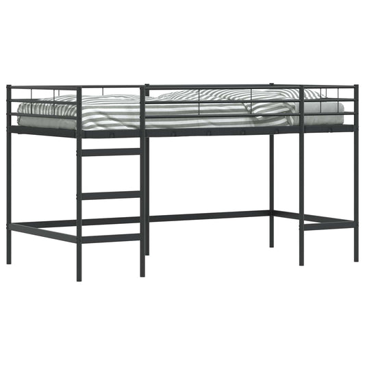 vidaXL Kids'Loft Bed Frame Plain Black 80 x 200 cm Steel
