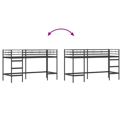 vidaXL Kids'Loft Bed Frame Black 90 x 190 cm Steel