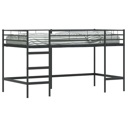 vidaXL Kids'Loft Bed Frame Plain Black 90 x 200 cm Steel