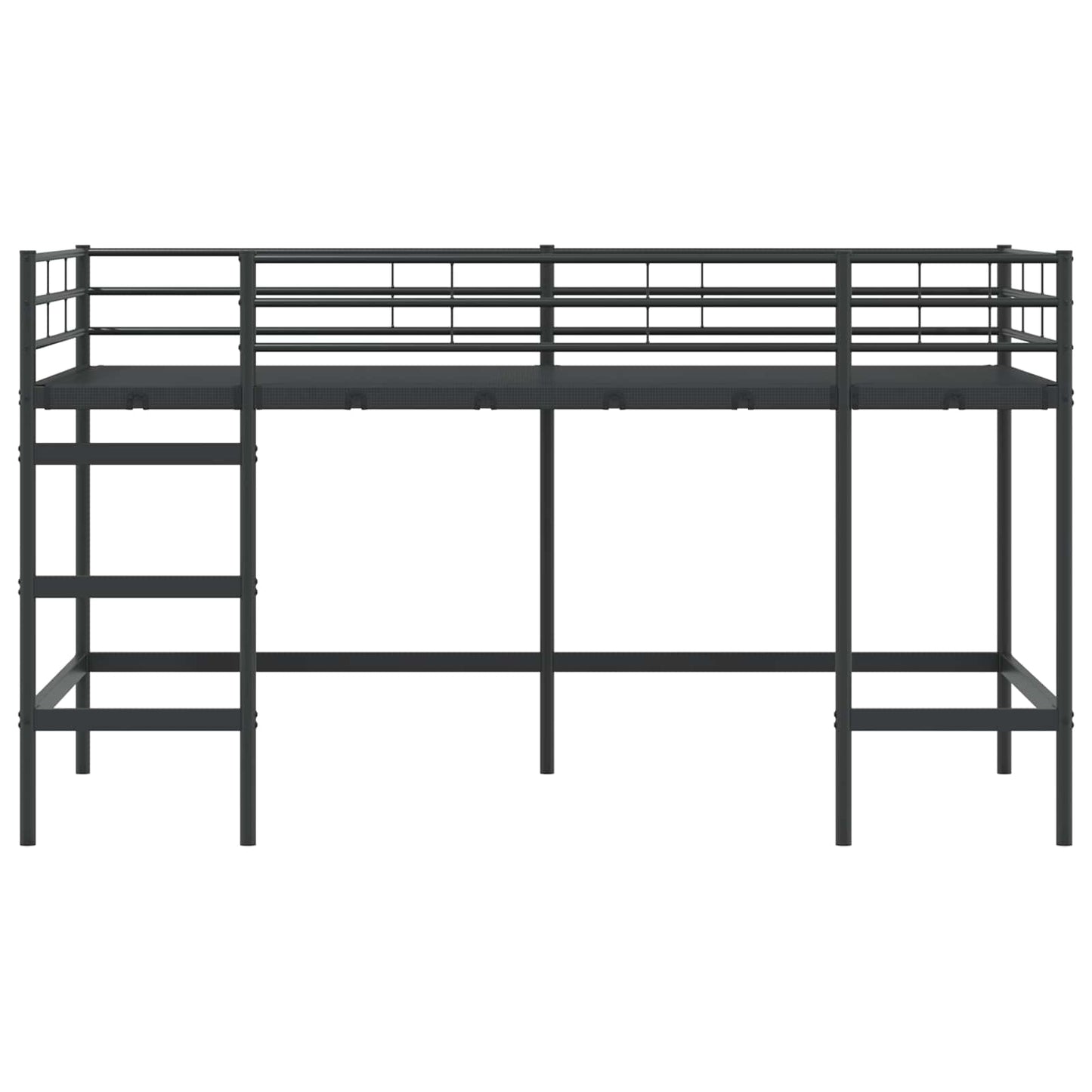 vidaXL Kids'Loft Bed Frame Plain Black 90 x 200 cm Steel