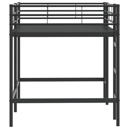 vidaXL Kids'Loft Bed Frame Plain Black 90 x 200 cm Steel
