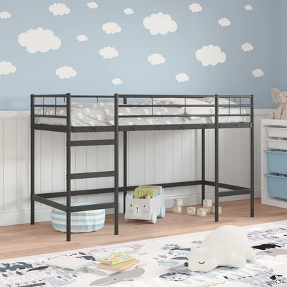 vidaXL Kids'Loft Bed Frame Plain Black 100 x 190 cm Steel