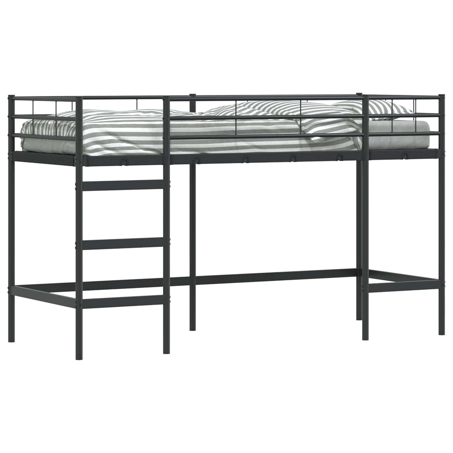 vidaXL Kids'Loft Bed Frame Plain Black 100 x 190 cm Steel