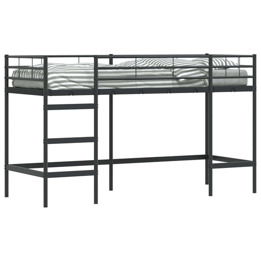 vidaXL Kids'Loft Bed Frame Plain Black 100 x 190 cm Steel