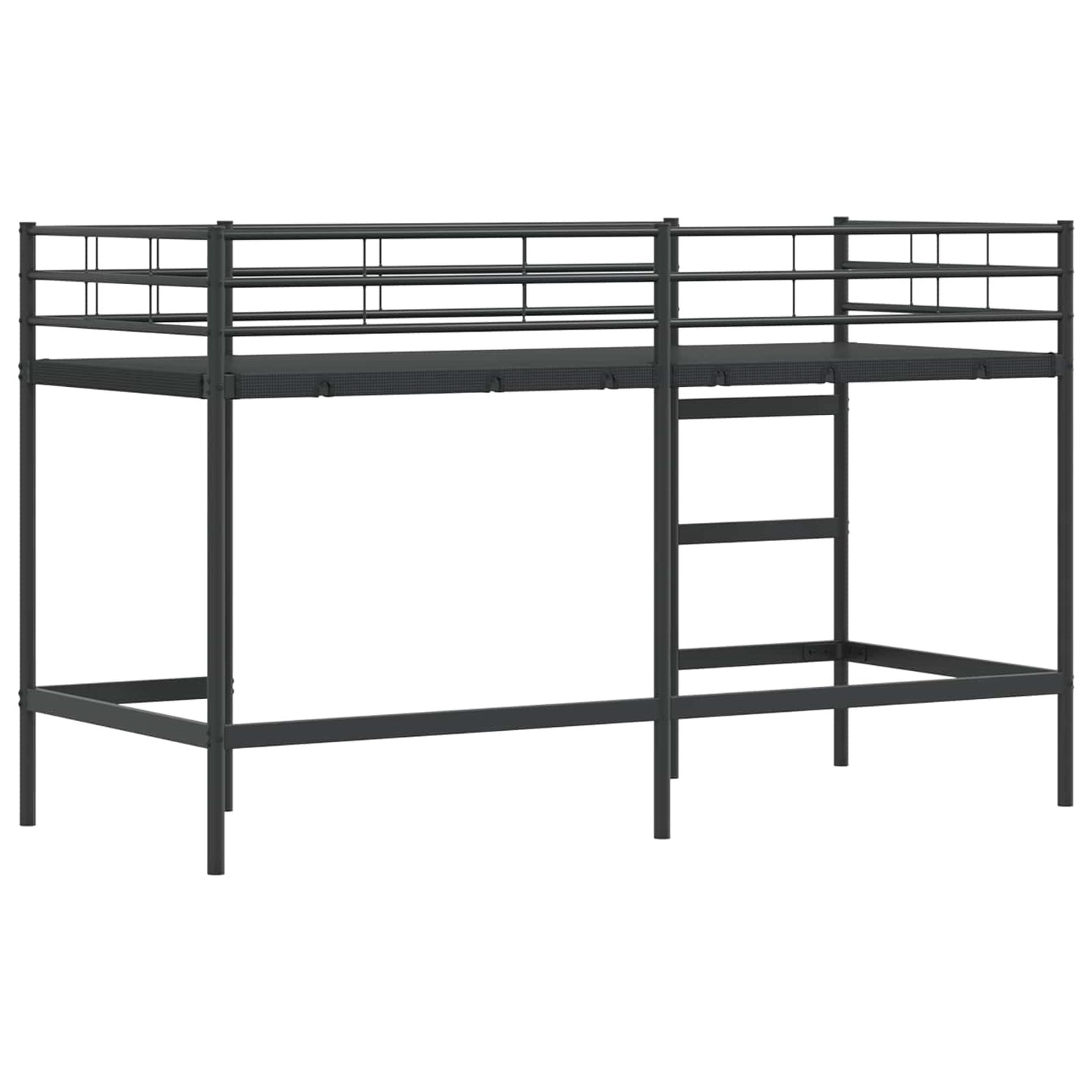 vidaXL Kids'Loft Bed Frame Plain Black 100 x 190 cm Steel