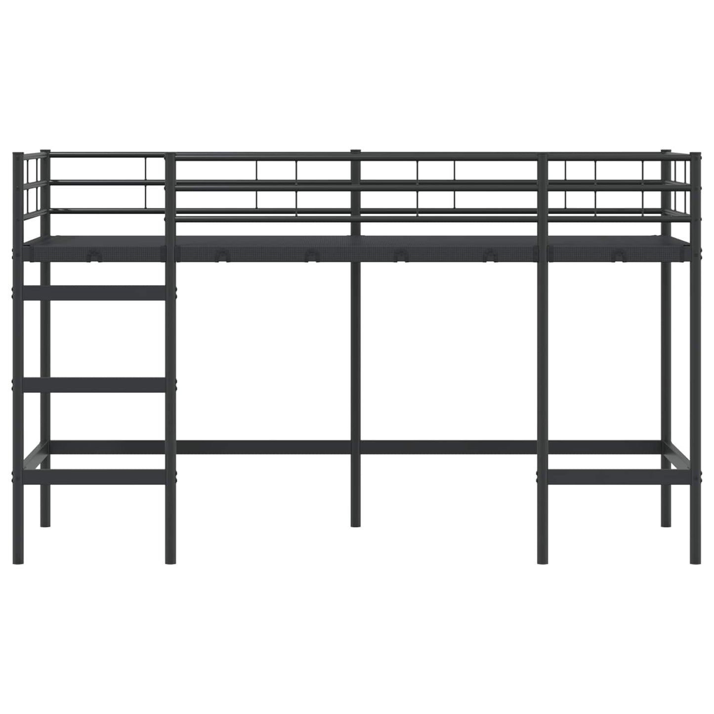 vidaXL Kids'Loft Bed Frame Plain Black 100 x 190 cm Steel