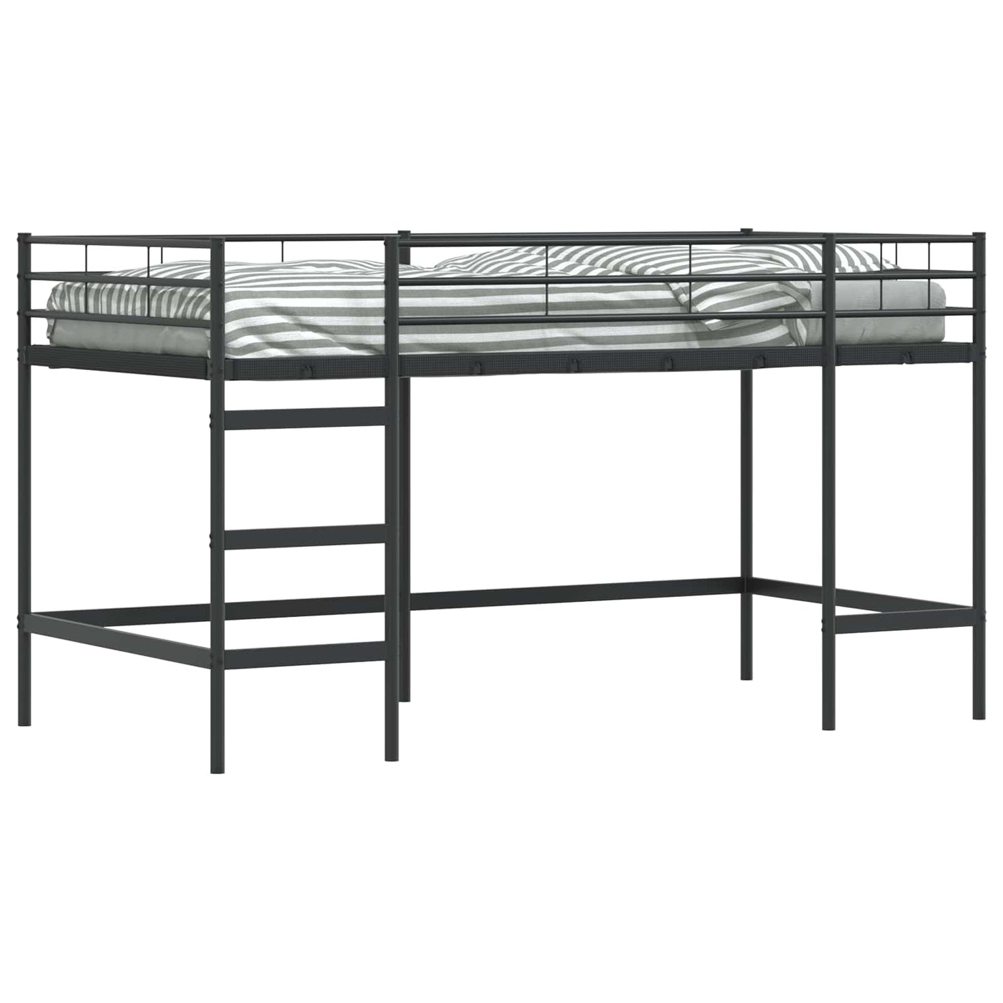 vidaXL Kids'Loft Bed Frame Black 99.5 x 200 cm Steel