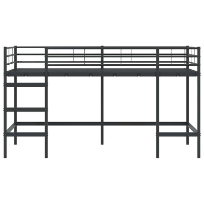 vidaXL Kids'Loft Bed Frame Plain Black 107 x 203 cm Steel