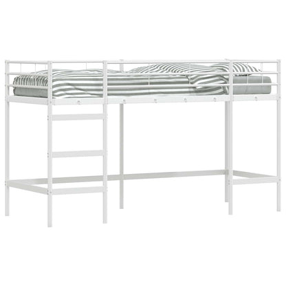 vidaXL Kids'Loft Bed Frame Plain White 75 x 190 cm Steel