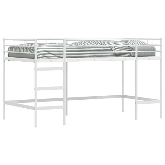 vidaXL Kids'Loft Bed Frame Plain White 80 x 200 cm Steel