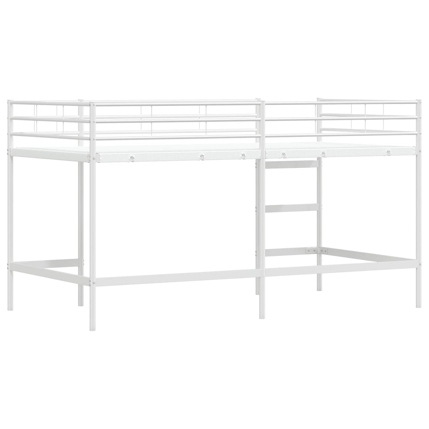 vidaXL Kids'Loft Bed Frame Plain White 80 x 200 cm Steel