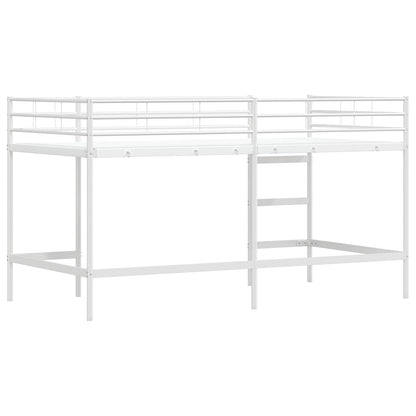 vidaXL Kids'Loft Bed Frame Plain White 80 x 200 cm Steel