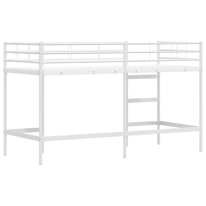 vidaXL Kids'Loft Bed Frame White 90 x 190 cm Steel